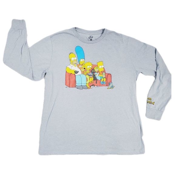the simpsons Other - The Simpsons Family Photo Extra Large grey long sleeve shirt